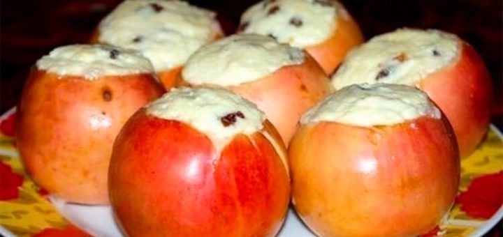 Как запечь яблоки с творогом — полезный десерт!