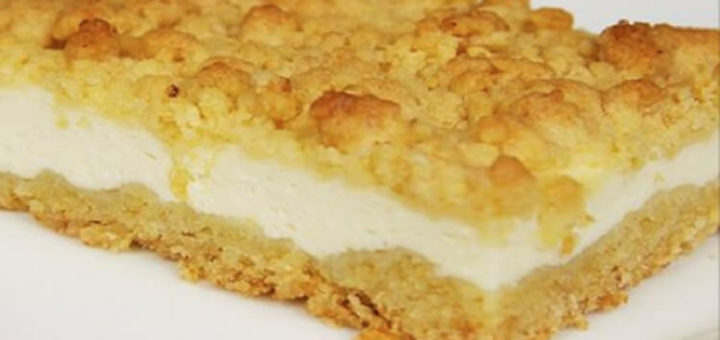 Вкуснейший творожный пирог с песочной крошкой