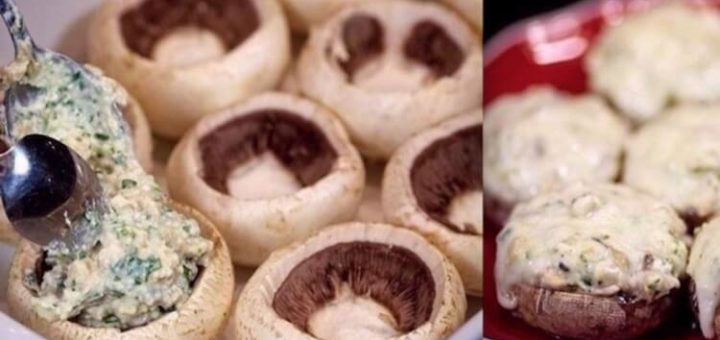 Отличное начало дня: фаршированные шампиньоны с курицей и сыром