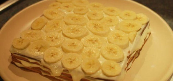 Обалденный торт с бананами без выпечки… Через 15 минут муж не мог оторваться от тарелки!