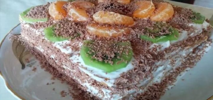 Зимний торт без выпечки за 20 минут: самый вкусный и простой рецепт