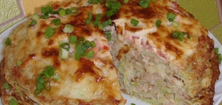 Кабачково-сырный тортик с мясом. Этот тортик стал любимым для всей нашей семьи