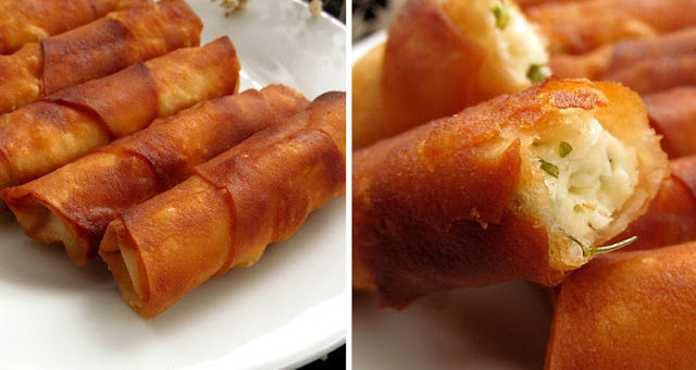 Турецкие пирожки-трубочки с сыром (Peynirli Sigara Böreği)