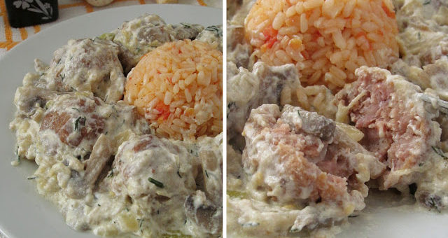 Мясные фрикадельки в баклажанном соусе с грибами