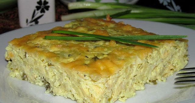 Запеканка из сельдерея с рисом и творогом