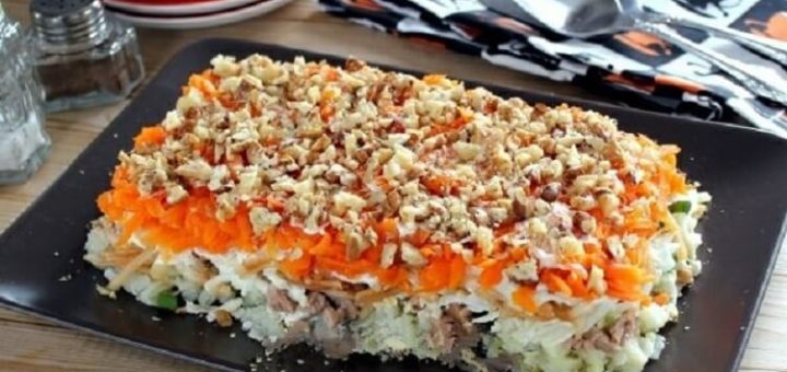 Мой любимый слоеный салат с печенью трески. Самый удачный вариант!