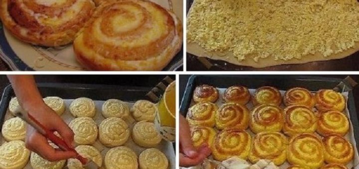 Любимая мамина выпечка — Творожные завитушки в сметанной заливке. Аромат так и манит!