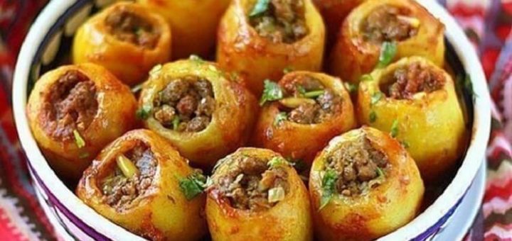 Сытный фаршированный картофель. Потрясающий вкус, который не сравнить ни с чем… Готовила так 1000 раз!