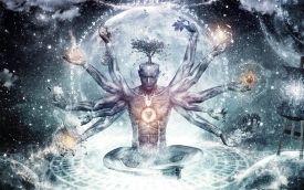 Магические символы—пентаграмма, гексаграмма и кадуцей.