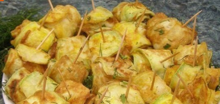 Популярная закуска  — Жареные кабачки «Тещин язык» с помидорами