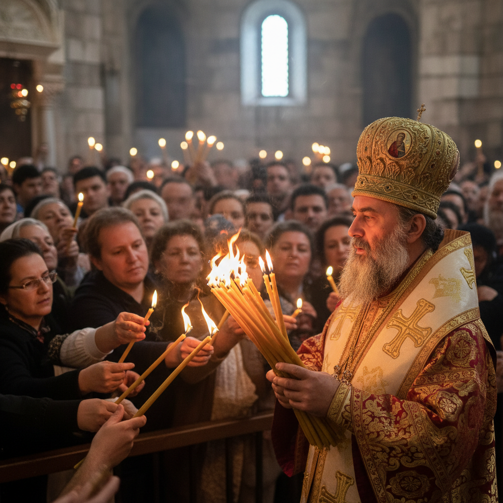 Благодатный огонь в Иерусалиме